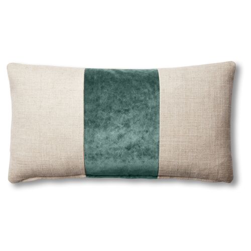 Blakely 12x23 Lumbar Pillow, Natural/Jade~P77551957