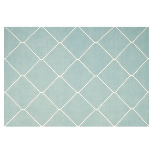 Papillon Dhurrie Rug, Light Blue