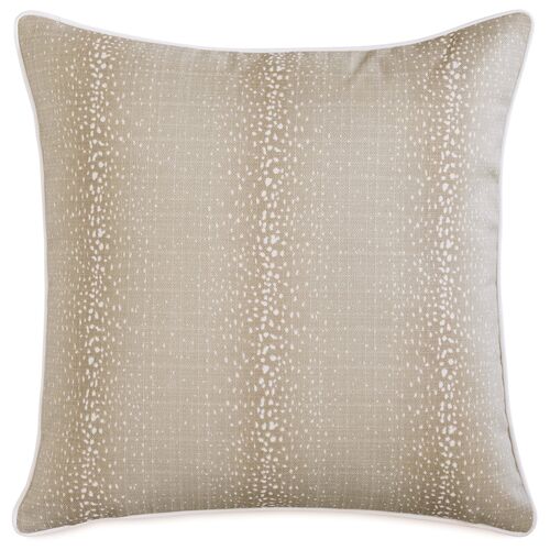Evie 20x20 Outdoor Pillow, Tan/White~P77578710~P77578710