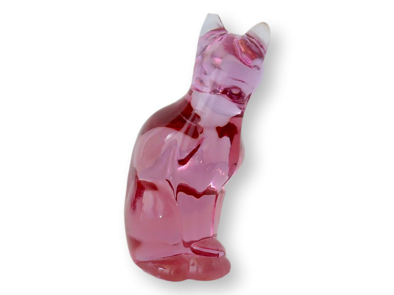 Fenton Rose Glass Cat~P77670879