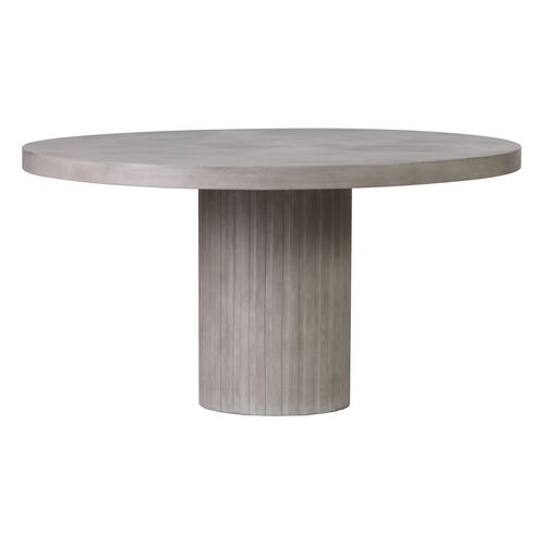 Orrin Outdoor Concrete 57" Round Dining Table