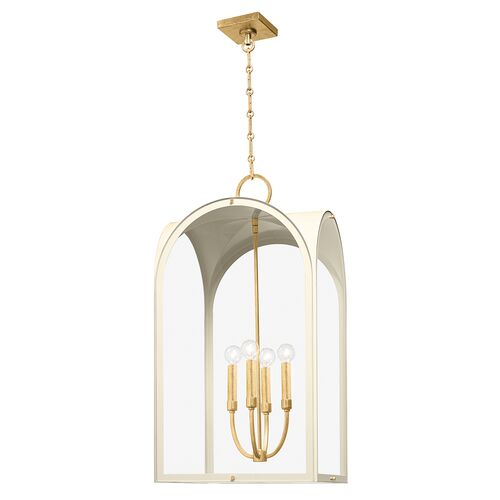Marlowe Lantern, Vintage Gold Leaf/Soft Sand Marlowe Lantern, Vintage Gold Leaf/Soft Sand