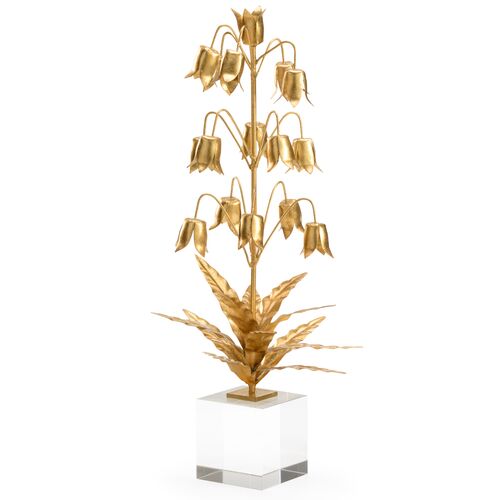 Lily Of The Valley on Crystal Base, Gold