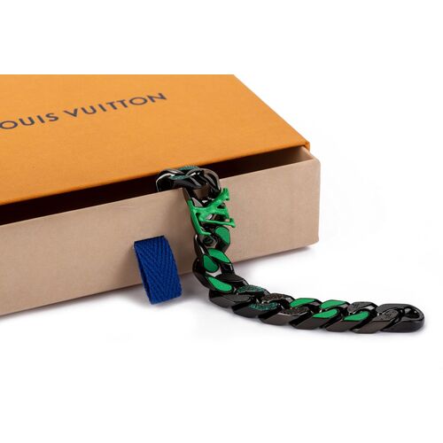 Louis Vuitton 2054 Chain Link Bracelet Black Multicolor in Enamel