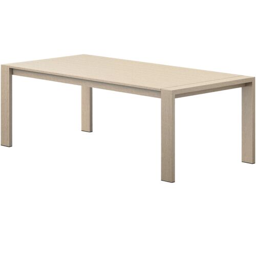 Kyrie Outdoor Teak Dining Table, Washed Brown