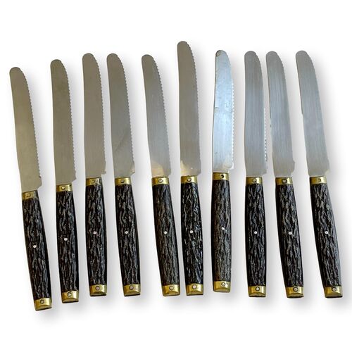 French Faux Horn Handled Knives,`10Pcs~P77663051