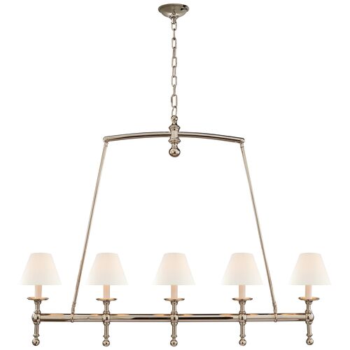Classic Linear Chandelier, Polished Nickel~P77091254
