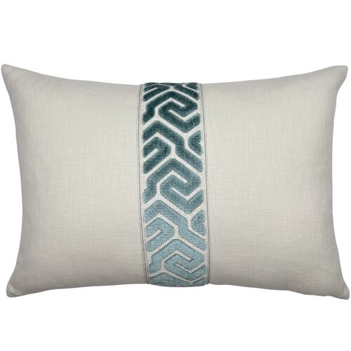 Lennon 14x20 Velvet Trim Lumbar Pillow