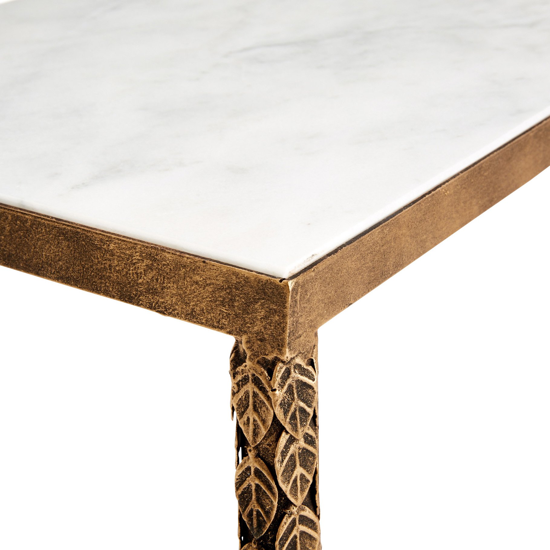 Wright Marble Side Table, Gold/White | One Kings Lane