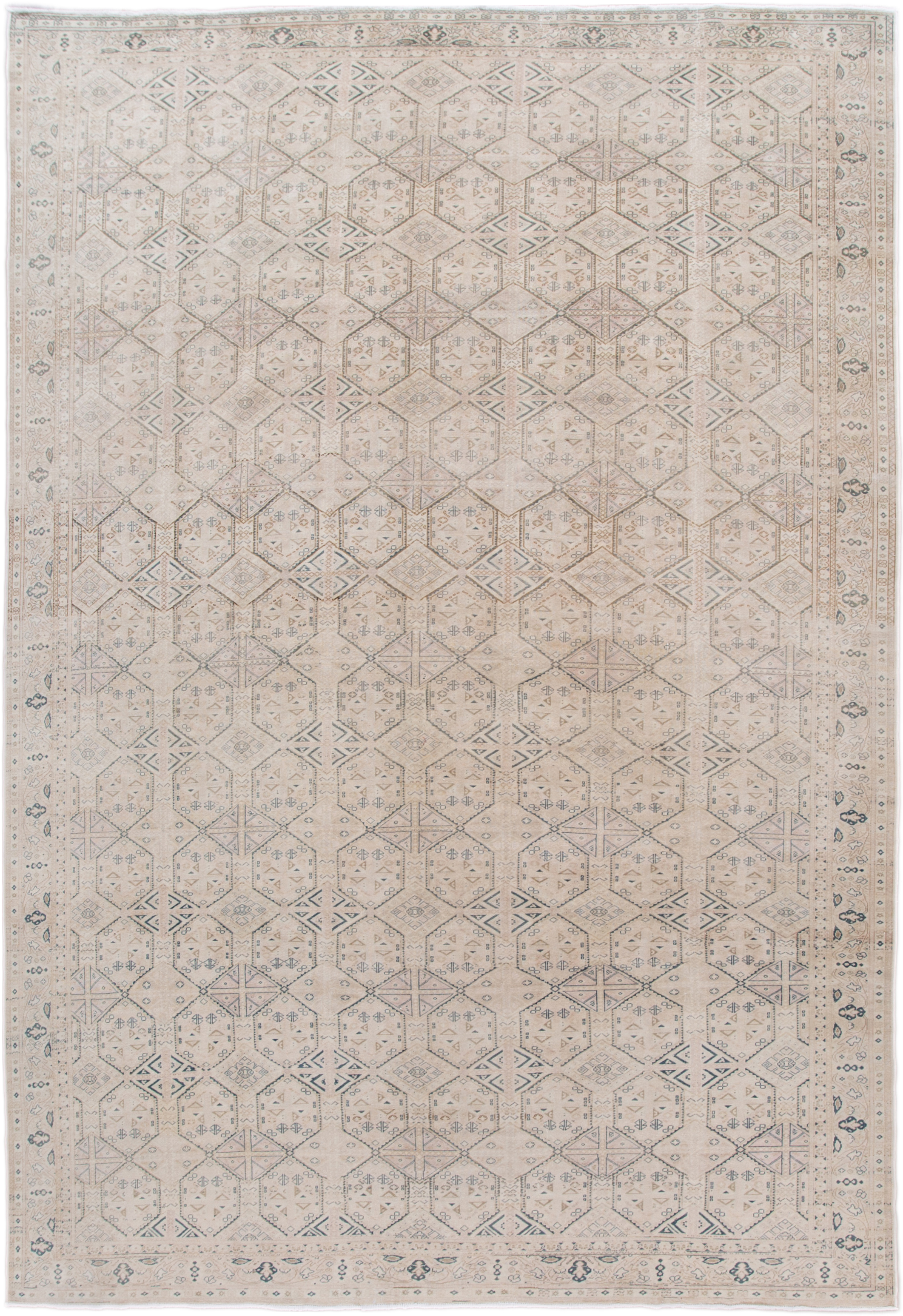 Vintage Turkish Geometric Rug, 9' x 14'~P77663636