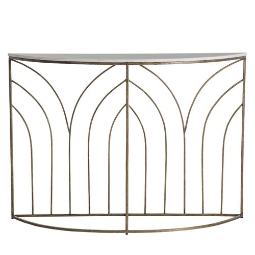 Valera Marble Console Table, White
