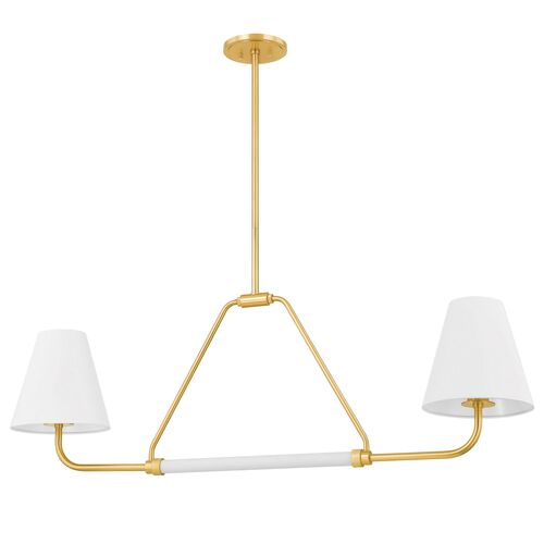 Georgann 16" Linear Pendant, Aged Brass/Soft White