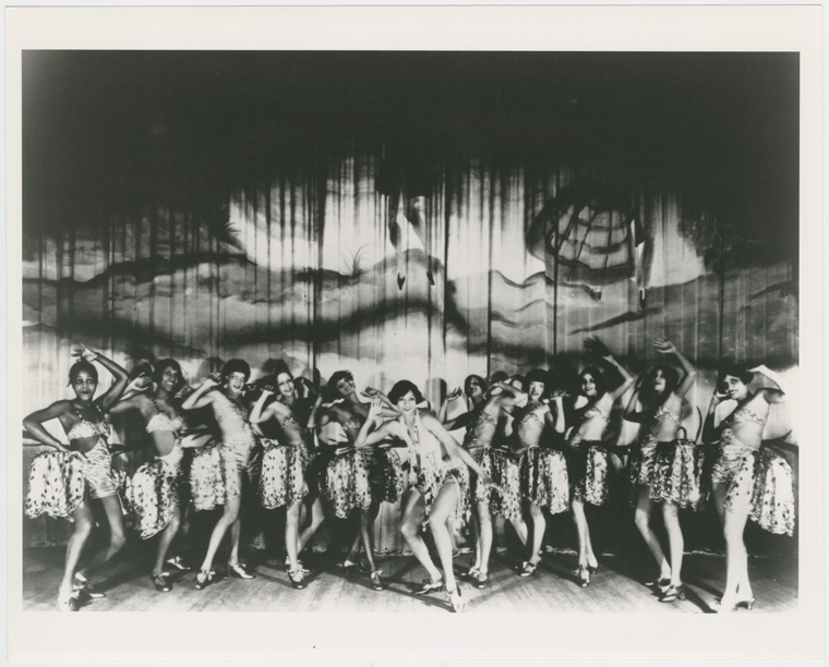 Maude Russel and Her Ebony Steppers at the Cotton Club, decorated by Harold Curtis Brown, in 1929. Photo: New York Public Library.

