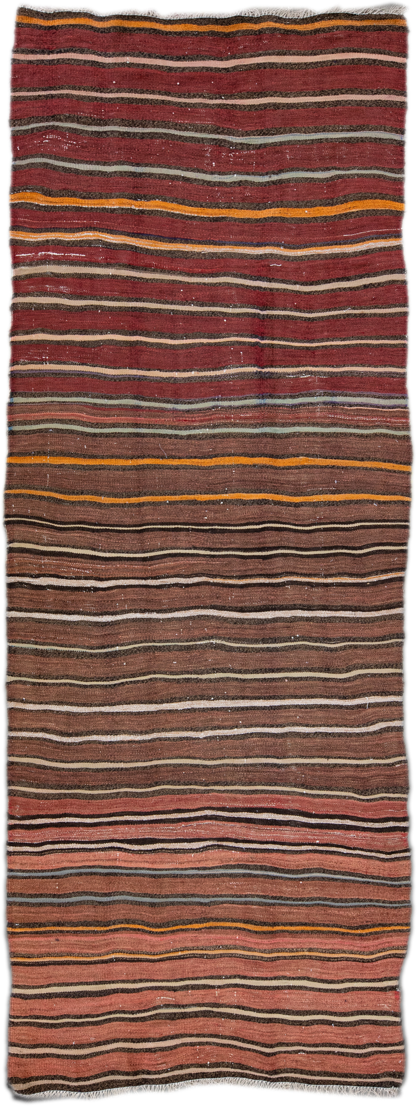 Striped Brown Wool Runner~P77644188