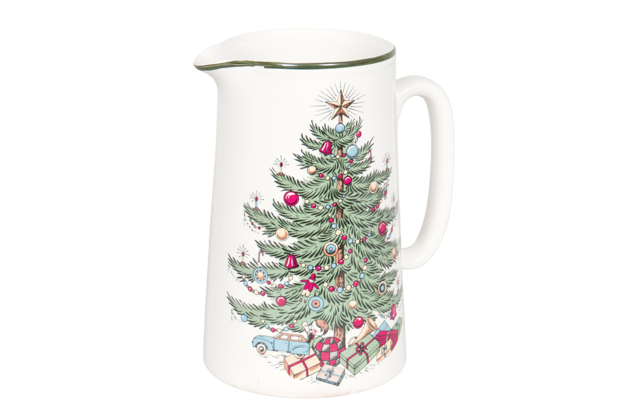 English Ceramic Christmas Tree Pitcher~P77755547