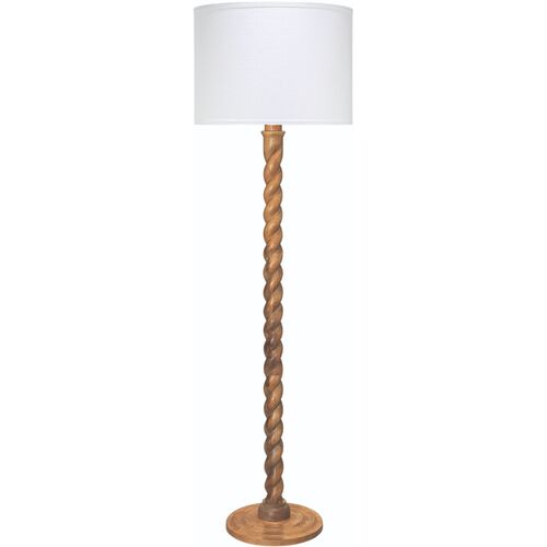 Barley Twist Wood Floor Lamp, Natural~P77457223