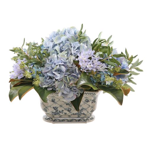 21" Hydrangea in Floral Planter, Faux~P76061485