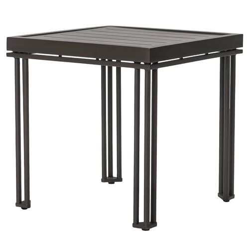 Santara Outdoor Aluminum Side Table, Smooth Charcoal Satin