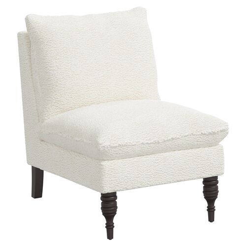 Daphne Slipper Chair, Sheepskin Natural~P77603626