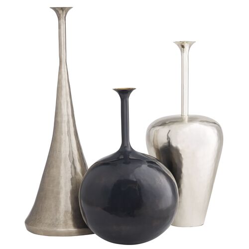 S/3 Gyles Vases, Silver~P77619357