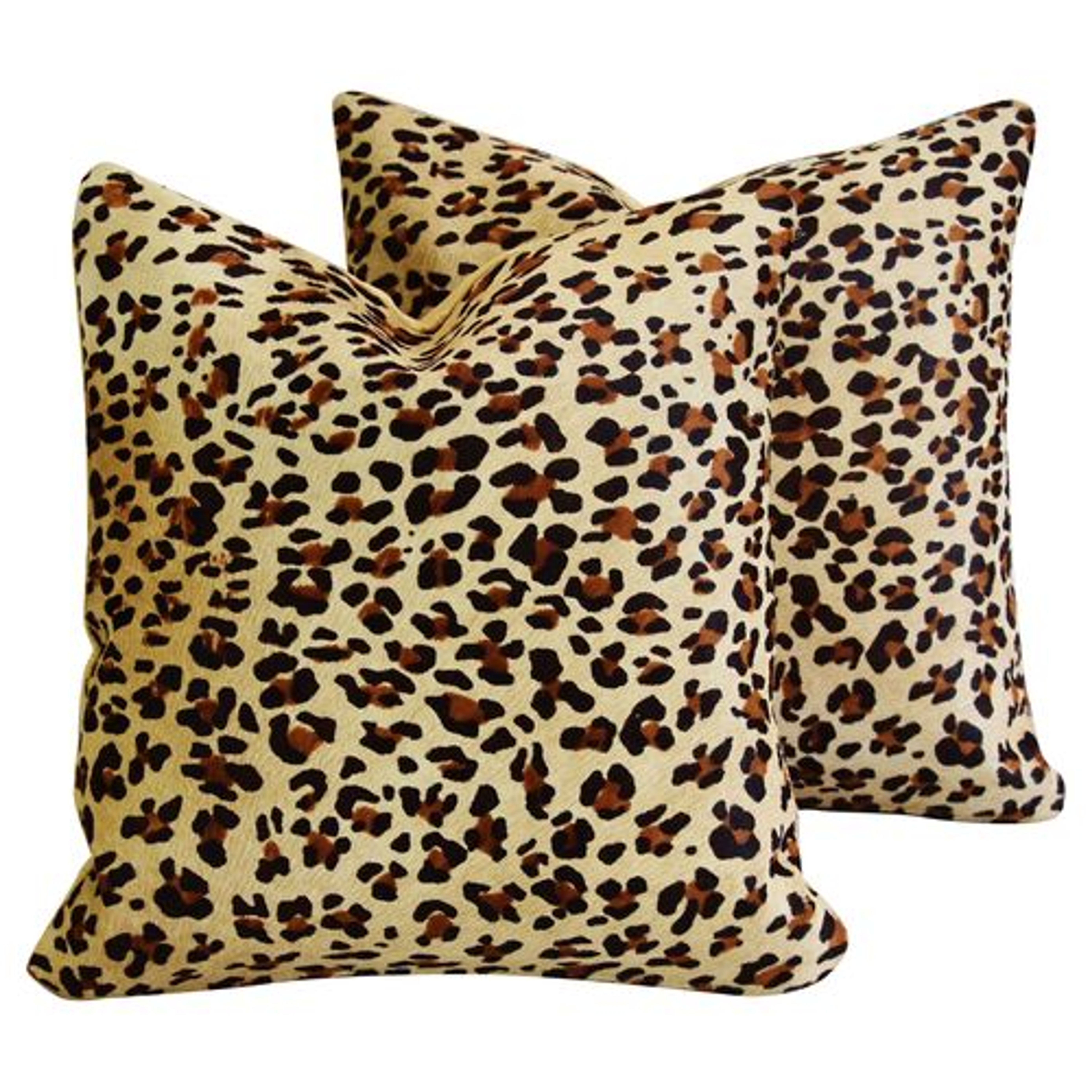Leopard Spot Cowhide/Velvet Pillows, Pr Leopard Spot Cowhide/Velvet Pillows, Pr~P77645277