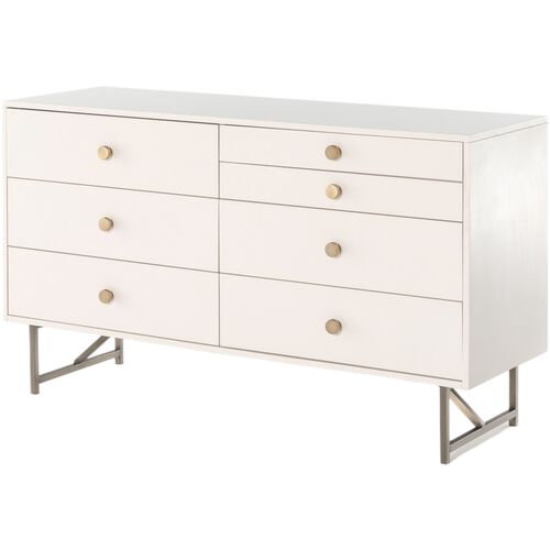 Roland 7-Drawer Dresser, Alabaster/Brass~P77612887