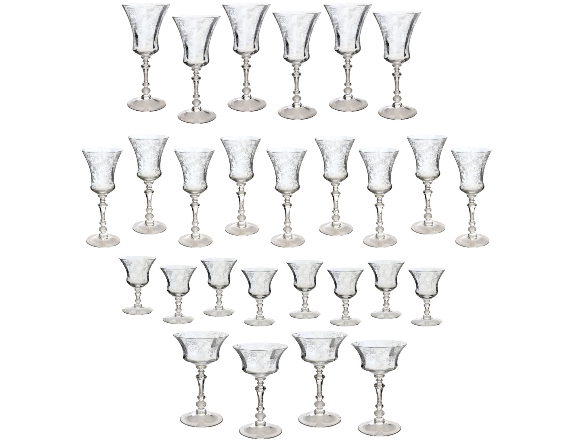 1940s Cambridge Rose Point Stemware Set~P77704755