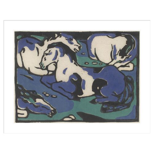 Resting Horses by Franz Marc Framed Print