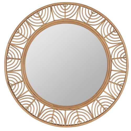 Owen Round Wall Mirror, Natural