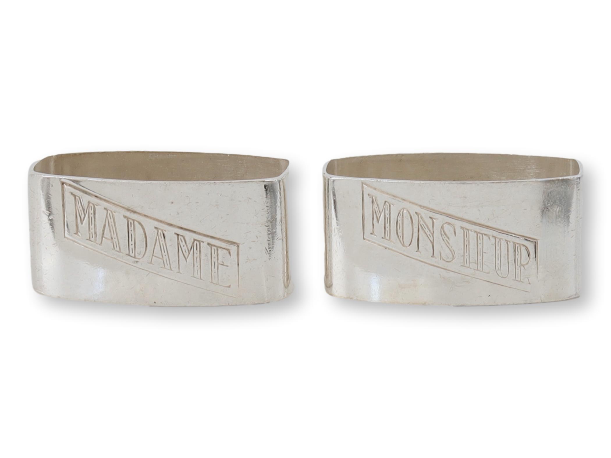 Midcentury Madam & Monsieur Napkin Rings~P77672125