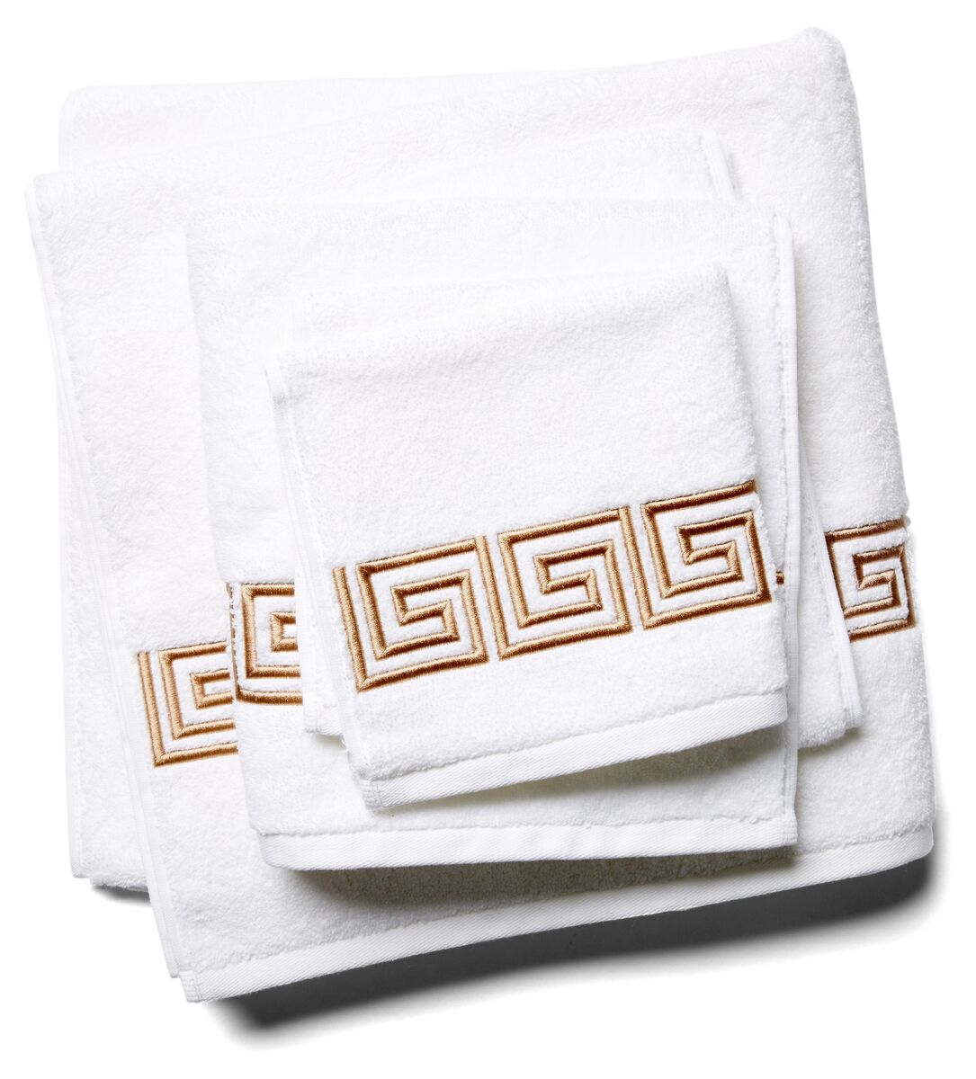 Large Greek Key Luxury Embroidered Bath Towel Sets - Bella Lino Linens