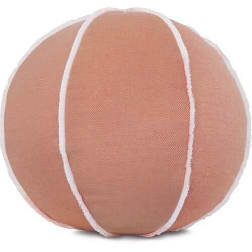 Lilo 12" Outdoor Ball Pillow, Melon/White~P77646578