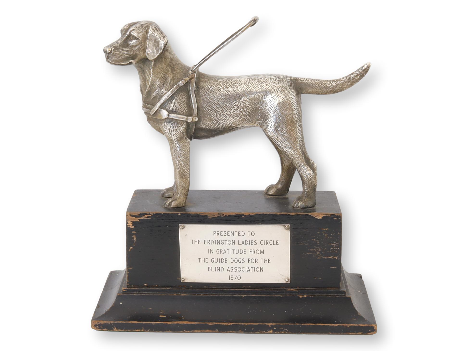 1970 Silver-Plate Guide Dog Award Trophy~P77677976