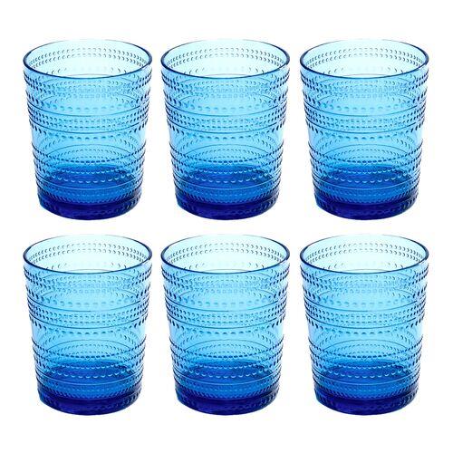 S/6 Beaded Acrylic Drinking Glasses S/6 Beaded Acrylic Drinking Glasses