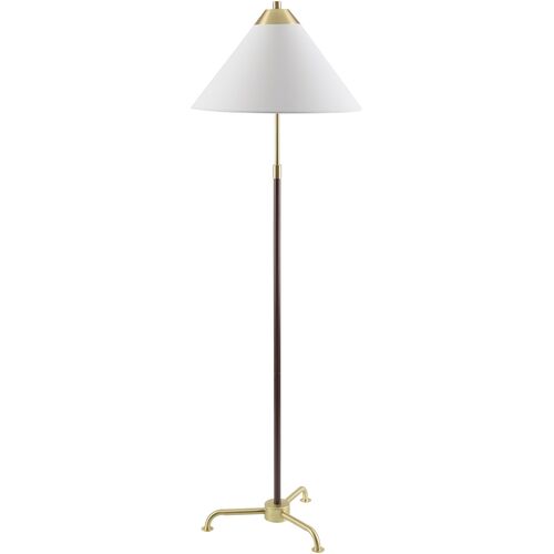 Idalia Floor Lamp, Brown/Brass