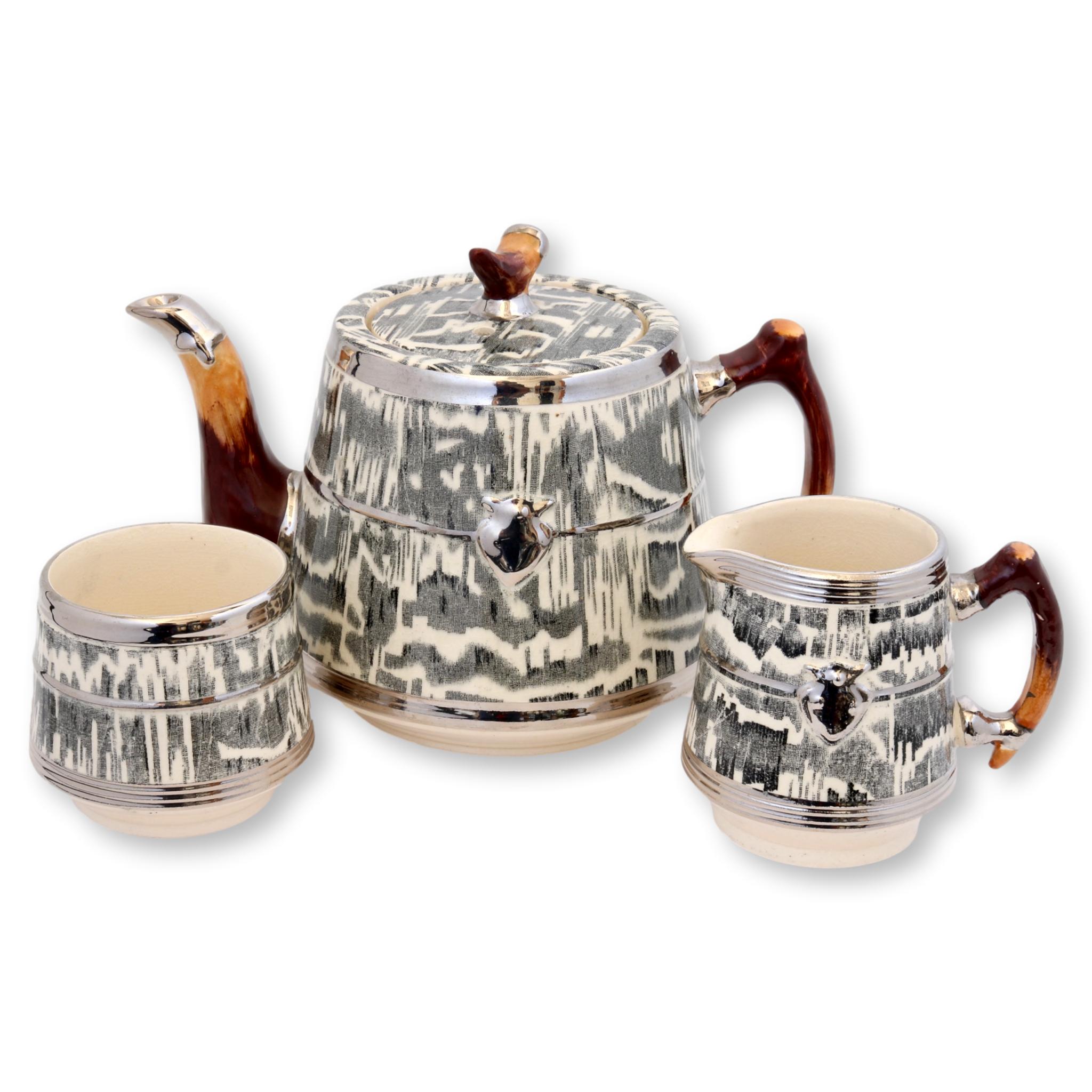 1930s Arthur Woods Silver Shield Tea Set~P77634184