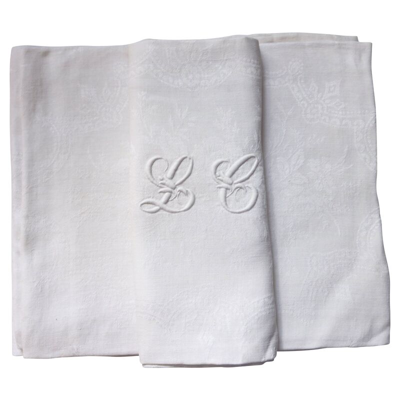 Rose Victoria - Antique French Dinner Napkins, S/4 | One Kings Lane