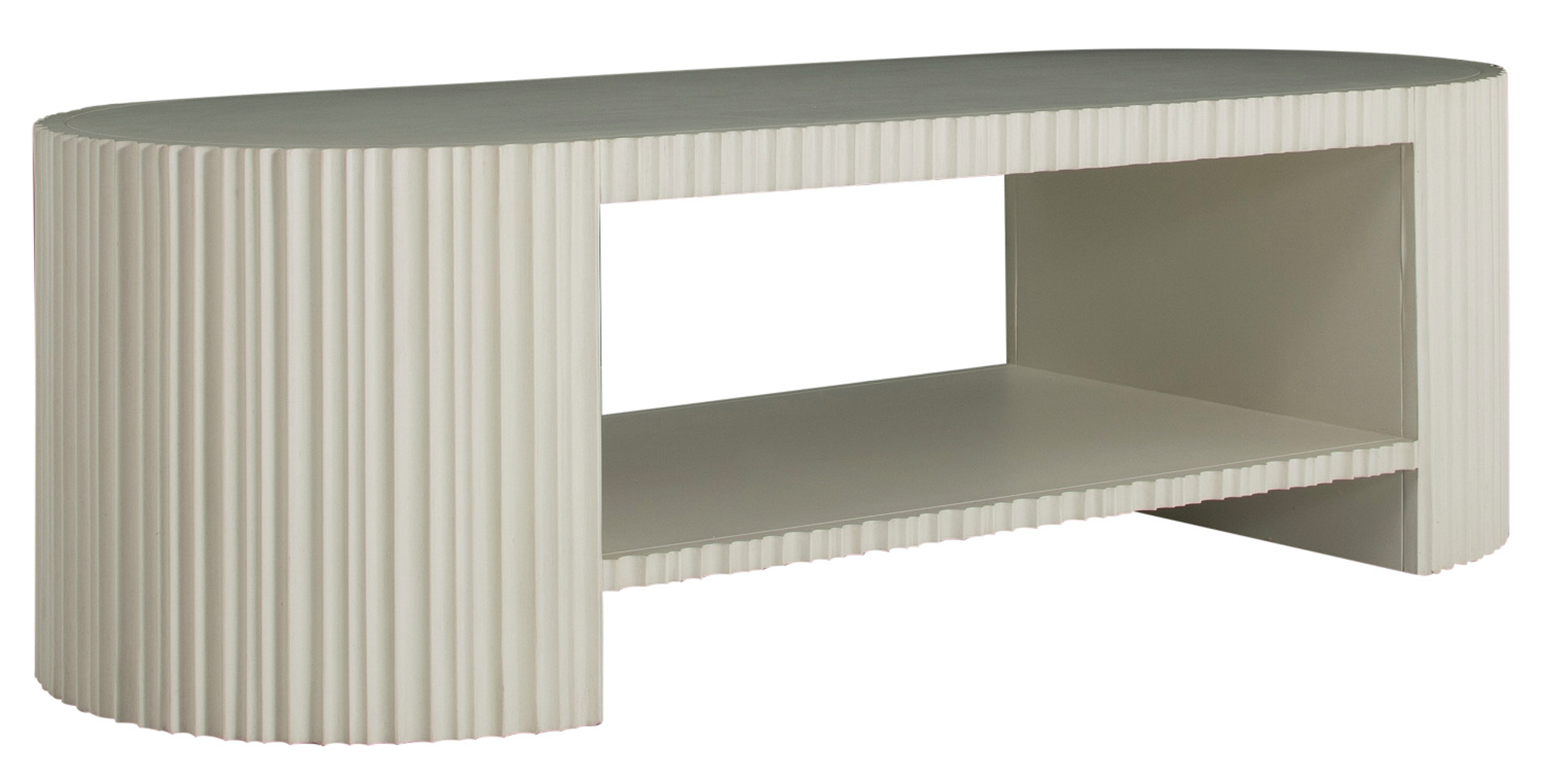 Isadora Ribbed Coffee Table, Sesame White