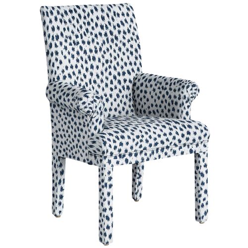 Monroe Armchair, Indigo Spot Sunbrella