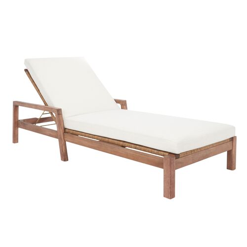 Raiden Wood & Wicker Outdoor Chaise Raiden Wood & Wicker Outdoor Chaise