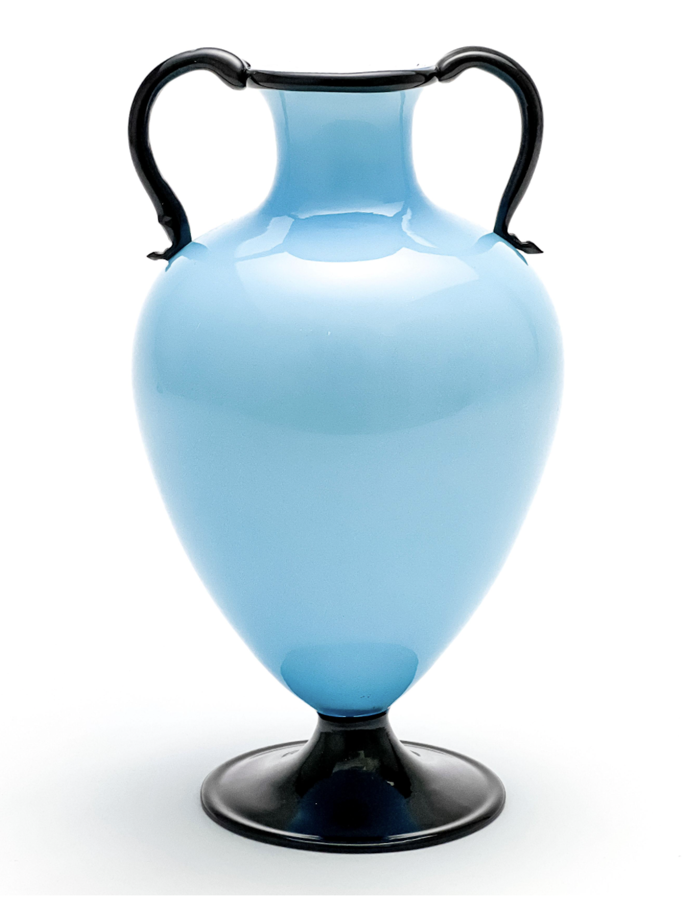 Murano Blue Incamiciato Glass Vase~P77690488