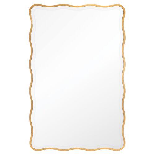 Candice Rectangular Wall Mirror, Gold Leaf~P111119656