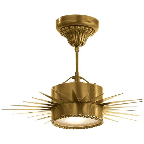 Soleil Small Semi-Flush Mount, Antique Brass Soleil Small Semi-Flush Mount, Antique Brass~P76672879