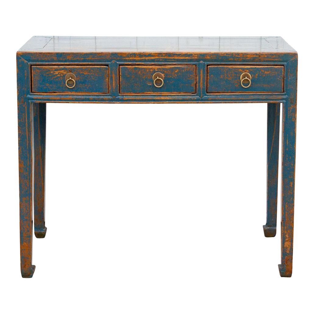 3-Drawer Blue Lacquered Altar Console~P77687317