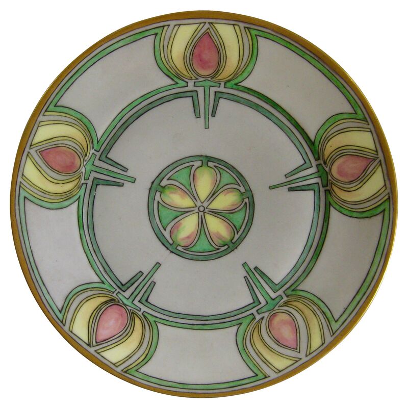 Hand-Painted Porcelain Plate, 1951