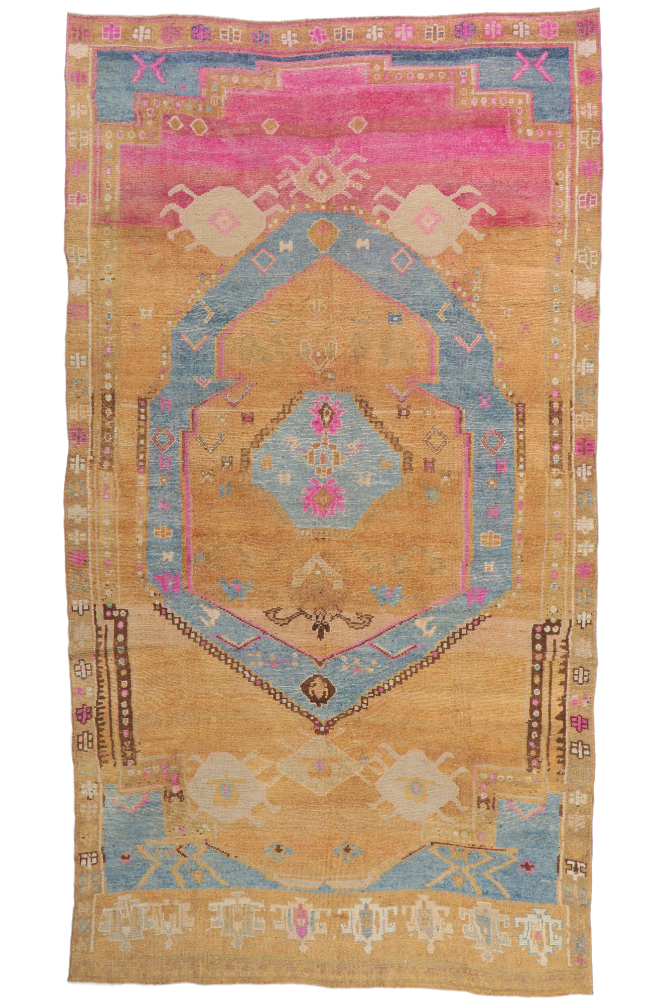 Vintage Turkish Oushak Rug, 7'06 x 13'08~P77687680