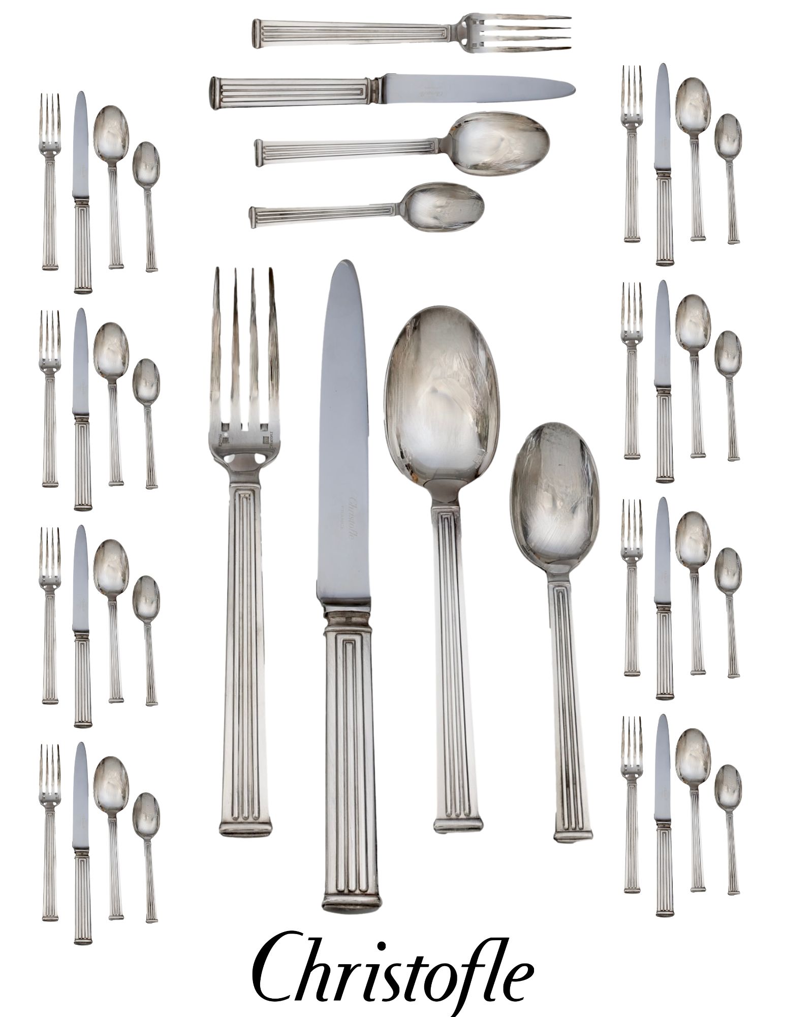 Christofle Triade Pattern Flatware 34pcs~P77729848