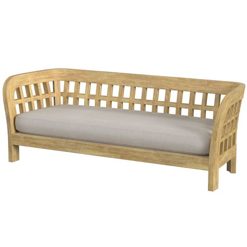 Shelly Teak Outdoor Sofa, Natural