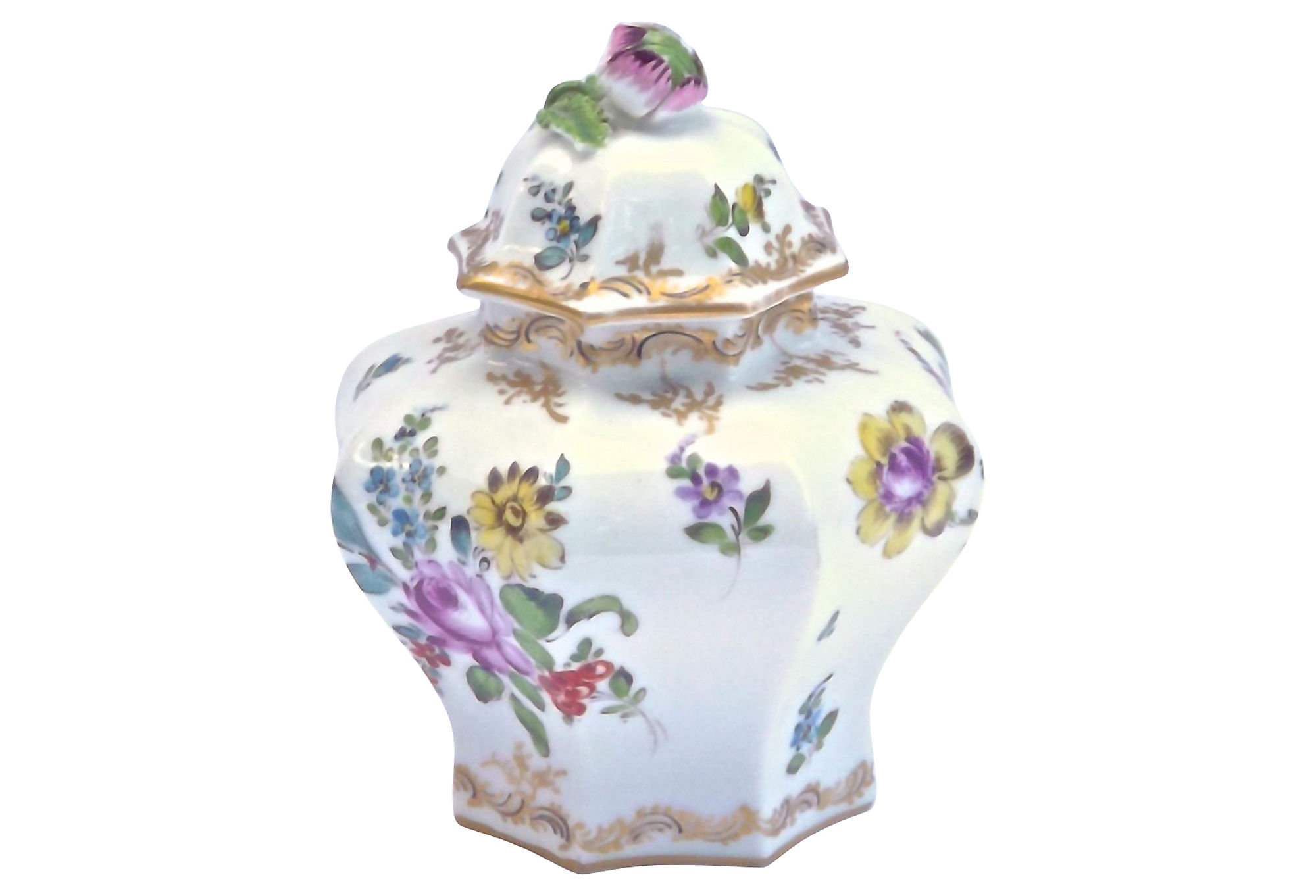 Antique Meissen Floral Lidded Jar~P77059903