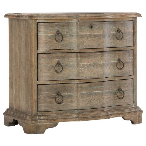 Boheme Bastogne 3-Drawer Nightstand, Light Brown